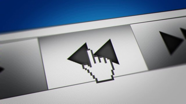 Mouse Cursor Clicking Fast Rewind Button on Movie/Music Player Panel