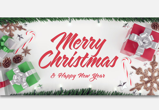 Christmas Scene Text Mockup