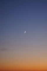 moon on a gradient sunset sky
