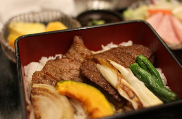 Premium grilled Wagyu Beef  bowl with vegetable