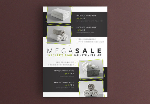 Sale Flyer Layout with Product Placeholders