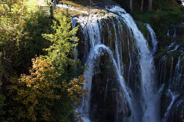 Scenic waterfall cascades
