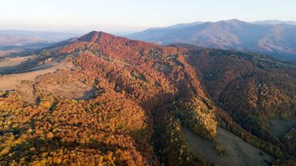 Mountain autumn landscape. Shooting from the drone.