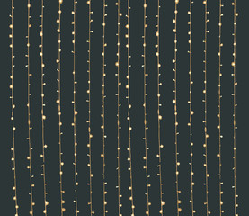 Naklejka premium Small light bulb background, bright yellow with straight lines on a black background - vector