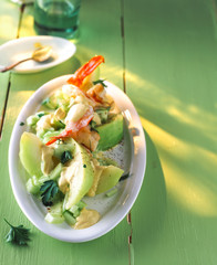 Garnelen Salat mit Melone