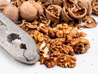 Cracking walnuts.