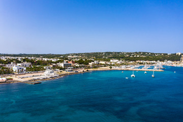 Aerial view, Santa Maria di Leuca with harbor, Lecce province, Salento peninsula, Apulia, Italy