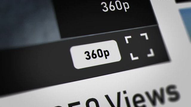 Mouse Cursor Choosing 720p(standard HD) on Video Sharing Website