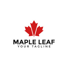 Canada Red Maple Leaf Logo Design Template
