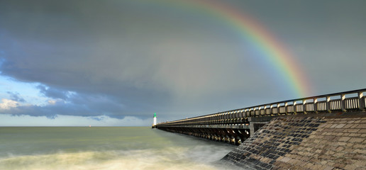 landscape with the Calais jetty in northern France