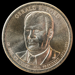 1 dollar coin. 38th President of the United States