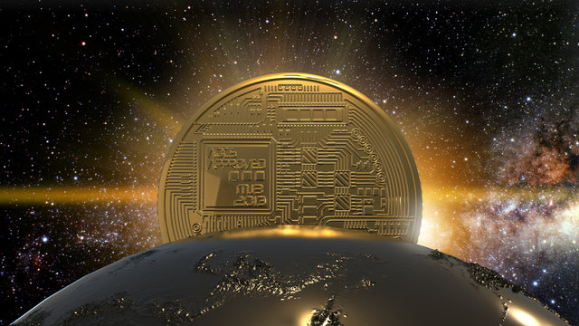 Libra coin crypto currency and block chain,Facebook digital currency concept. 3D illustration