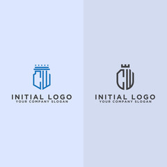 Set logo design inspiration for companies from the initial letters of the CW logo icon. -Vectors