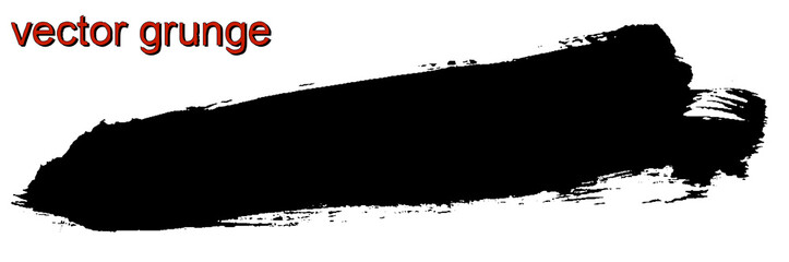 Dry brush stroke of black paint on a white background