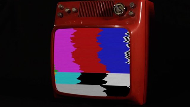 Old Retro Tv With Colored Screen Changing Channels. A Red, Blue, Green Screen and Color Bars. You can replace color screens with the footage or picture you want. You can do it with “Keying” effect.