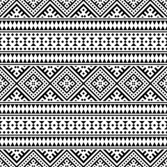 Seamless Etnic Pattern in black and white color. BW Tribal Aztec Pattern