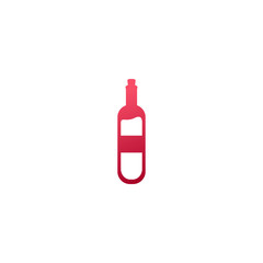 Bottle of wine vector icon