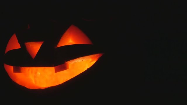 Rotation halloween pumpkin head jack lantern. Halloween holidays art design, holiday