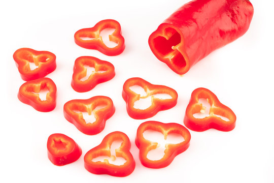 Fresh red pepper on white background