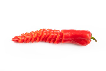 Fresh red pepper on white background
