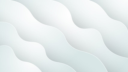 Obraz premium Abstract modern background . paper art style . white forms and waves. Gradient abstract banner. vector image . 3d rendering .