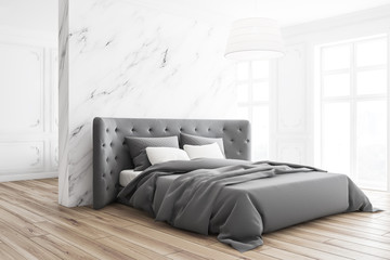 Luxury white marble bedroom corner