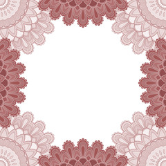 Abstract floral decorative frame for greeting card or invitation in ethnic style