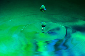Amazing macro highspeed shot of colorful waterdrops