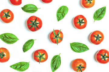 Red tomato. Top view.