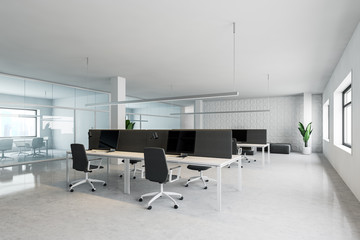 Geometric wall pattern open space office