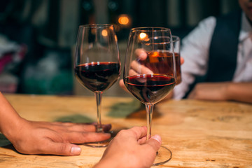 two glasses of red wine