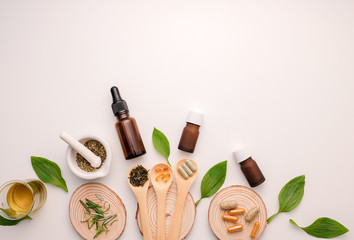 natural medicine for health and wellness. homeopathy and apothecary  concept.