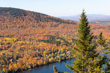 Autumn foliage in Quebec, from Mount Pinacle
