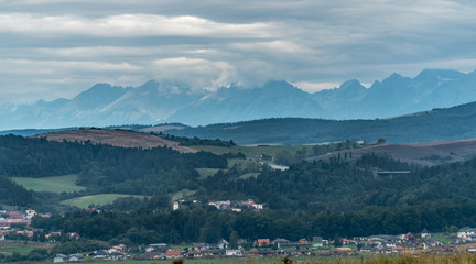 View of the town in moutains.