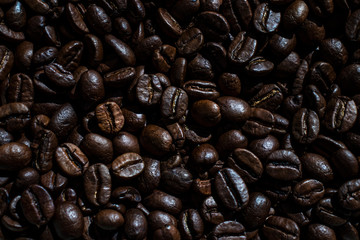 a lot of coffee beans, background, texture