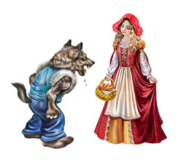 Little Red Riding Hood and Gray Wolf