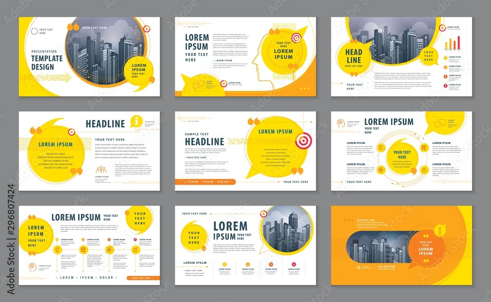 Sticker abstract presentation templates, infographic elements template design set