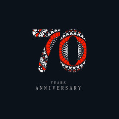70 Year Anniversary Vector Template Design Illustration