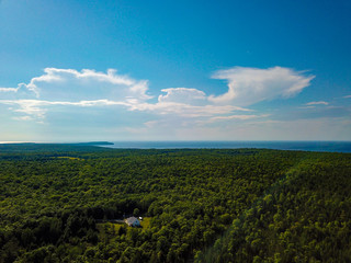 Fototapeta premium aerial view of Washington Island Wisconsin