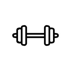 Dumbbell icon. Simple style fitness sport company big sale poster background symbol. Fitness sport logo design element. T-shirt printing. Vector for sticker.