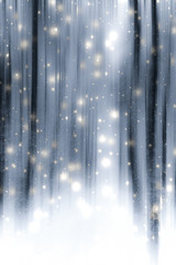Winter season abstract nature art print and Christmas landscape holiday background, snowy magical...