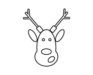 funny reindeer shaped christmas icon