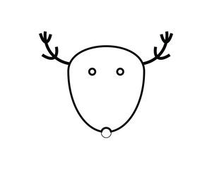 funny reindeer shaped christmas icon