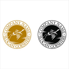 modern stork logo for stamp