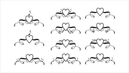 decorative hear with curl and note