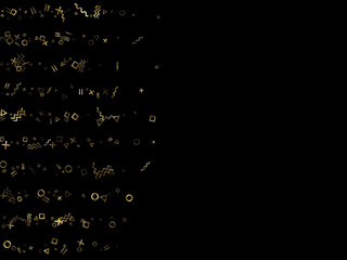 Memphis style geometric confetti vector background of triangle circle square shapes, chevron wavy lines.