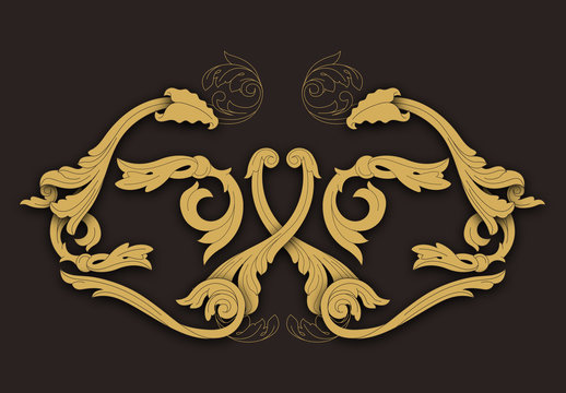 Western Carving Elements Icon Set