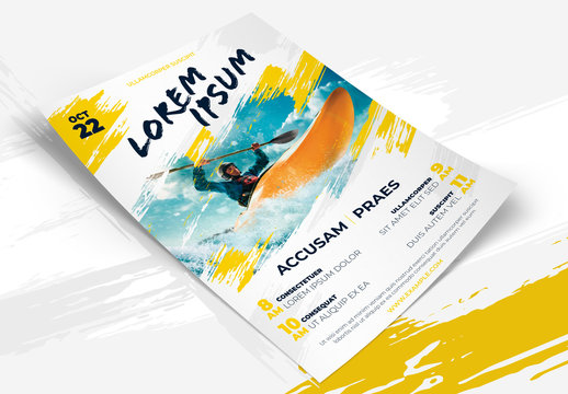 Yellow Flyer Layout With Brush Elements