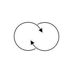 Line design logo, geometric abstract business identity icon, connected lines, symmetric loop logotype