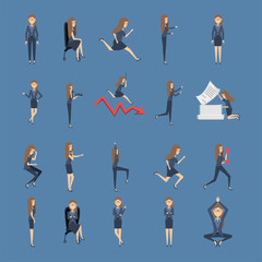 bundle of businesswomen with icons